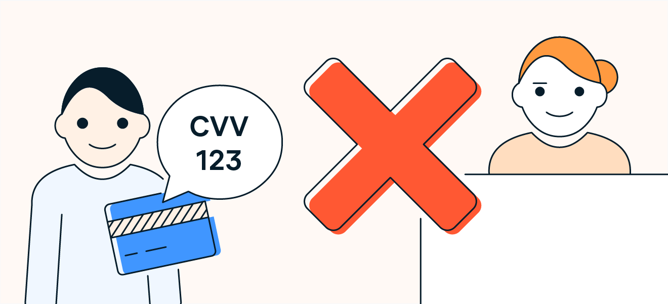 在现场支付时切勿提供 CVV